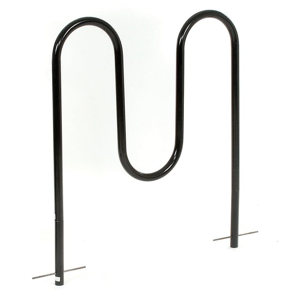 Global Industrial Wave Bike Rack, Black, Below Ground Mount, 5-Bike Capacity 652777G